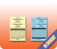2 Part Valet Parking Tickets