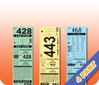 4 Part Valet Parking Tickets