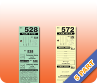 5 Part Valet Parking Tickets