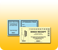 Stock Attendance and Bingo Receipt Tickets