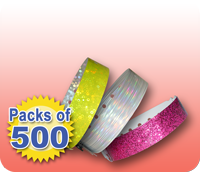 Stock Metallic/Glitter Wristbands - Packs of 500