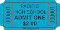 Double Number Custom 1&quot;X2&quot; Roll Ticket Text Only