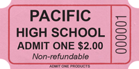 Classic Custom 1&quot; x 2&quot; Roll Ticket Text Only