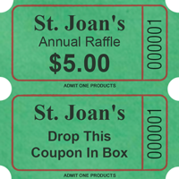Classic Custom 2&quot; x 2&quot; Double Roll Ticket Text Only