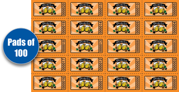 Premium Oktoberfest Ticket Sheets of 20 - Orange Border