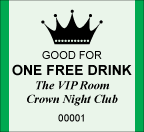 Custom 1.83" x 2" Thermal Drink Ticket with Logo and Text