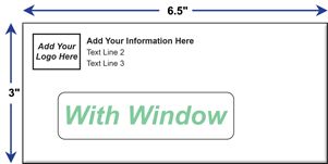 Custom 3&quot; x 6.5&quot; Ticket Envelopes with Window - Logo/Text