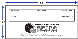 Custom 3&quot; x 6.5&quot; Ticket Envelopes - Event