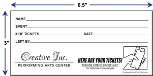 Custom 3&quot; x 6.5&quot; Ticket Envelopes - Here Are Your Tickets