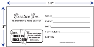 Custom 3&quot; x 6.5&quot; Ticket Envelopes - Tickets Enclosed