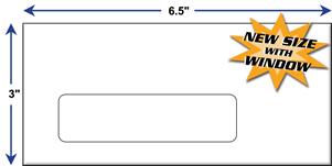 Blank 3&quot; x 6.5&quot; Ticket Envelopes with Window