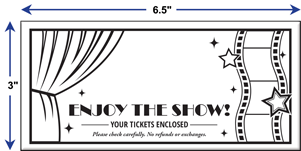 Pre-Printed 3&quot; x 6.5&quot; Ticket Envelopes - Enjoy the Show
