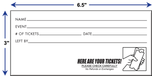 Pre-Printed 3&quot; x 6.5&quot; Ticket Envelopes - Here Are Your Tickets