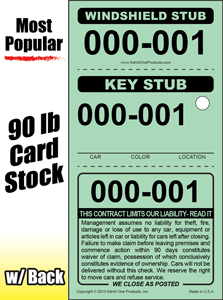 3 part stock valet parking tickets from admit one products event