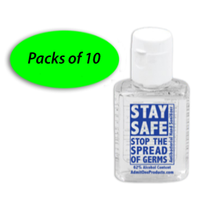 0.5 oz Hand Sanitizer Gel - Packs of 10