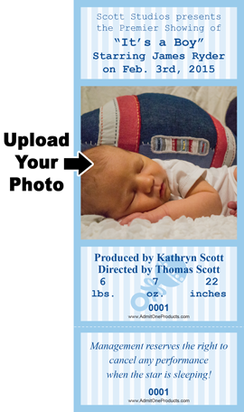 Baby Blue Keepsake Ticket