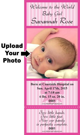 Baby Pink Keepsake Ticket