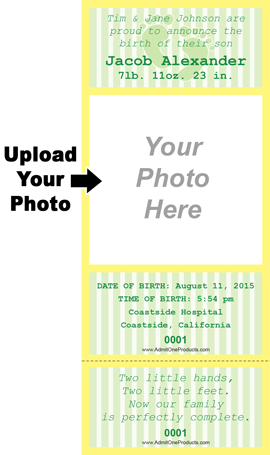 Baby Yellow Keepsake Ticket