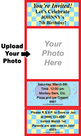 Birthday Checkers Keepsake Ticket