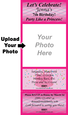 Pink Birthday Keepsake Ticket