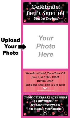 Glitter Circles Keepsake Ticket