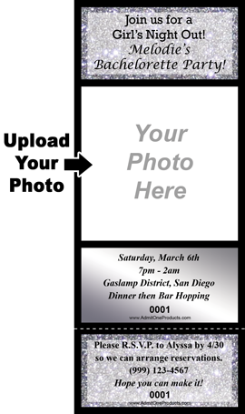 Silver Glitter Keepsake Ticket