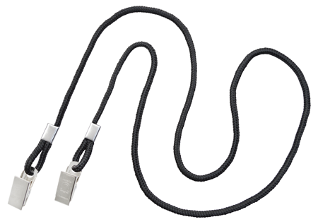Round Cord Lanyard 1/8&quot; Diameter with 2 Clips 50 pack