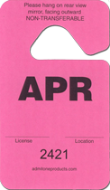 2-3/4&quot; x 4-3/4&quot; Stock Paper Monthly Parking Hang Tags-April