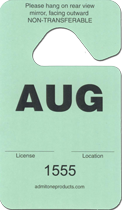 2-3/4&quot; x 4-3/4&quot; Stock Paper Monthly Parking Hang Tags-August