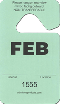 2-3/4&quot; x 4-3/4&quot; Stock Paper Monthly Parking Hang Tags-February