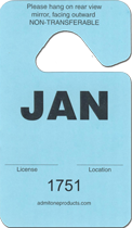 2-3/4&quot; x 4-3/4&quot; Stock Paper Monthly Parking Hang Tags-January