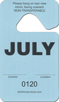 2-3/4&quot; x 4-3/4&quot; Stock Paper Monthly Parking Hang Tags-July