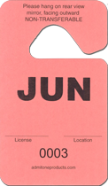 2-3/4&quot; x 4-3/4&quot; Stock Paper Monthly Parking Hang Tags-June