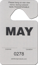 2-3/4&quot; x 4-3/4&quot; Stock Paper Monthly Parking Hang Tags-May