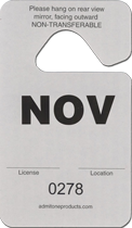 2-3/4&quot; x 4-3/4&quot; Stock Paper Monthly Parking Hang Tags-November