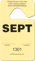 2-3/4&quot; x 4-3/4&quot; Stock Paper Monthly Parking Hang Tags-September