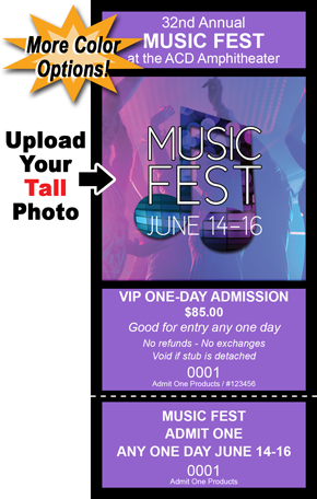 Premium Photo-Ticket with Tall Photo