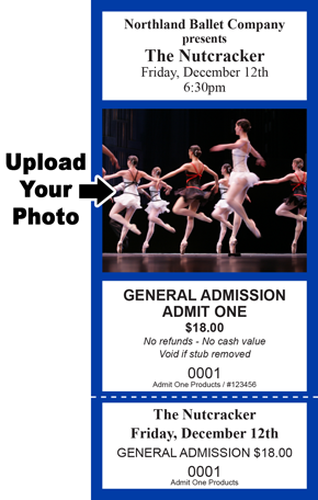 Wide Photo-Ticket with Small Photo