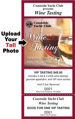 Wide Photo-Ticket with Tall Photo