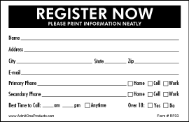 2-3/4 x 4-1/4 Stock Detailed Registration Forms