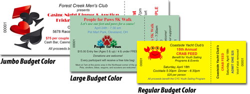 event ticket printing samples