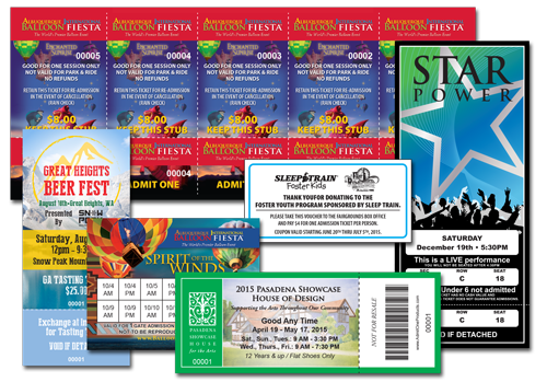 event ticket printing samples