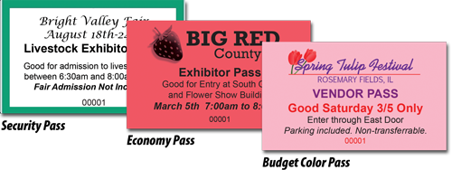 event ticket printing samples