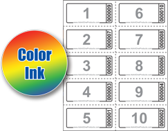 Color Ink Custom Sheet of 10 Tickets