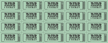 Ride Ticket Sheets of 20