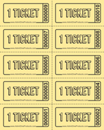 Ticket Sheets of 10 - Style 1