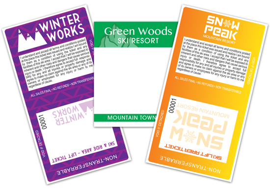 ski lift tickets personalized raffle ticket roll