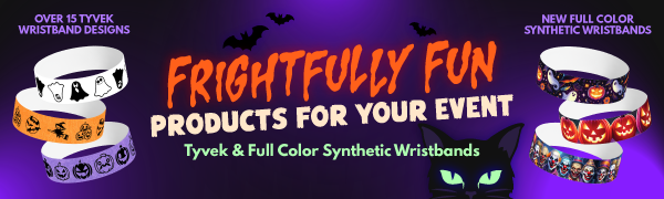 Tyvek and Full Color Halloween Wristbands