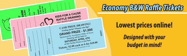 Economy Black and White Raffle Tickets