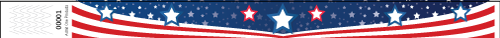 3/4&quot; American Celebration - Full Color Synthetic Wristbands